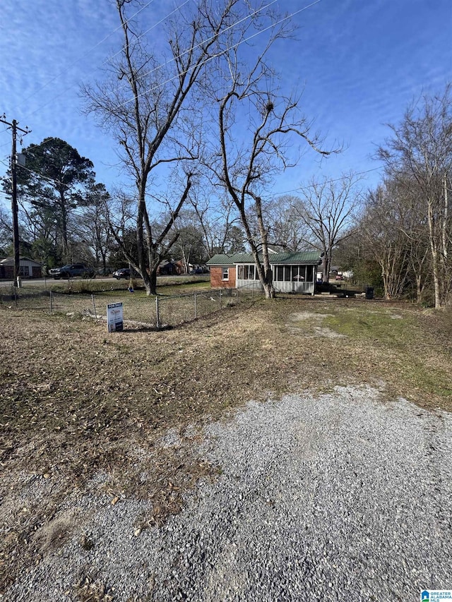 view of yard with fence