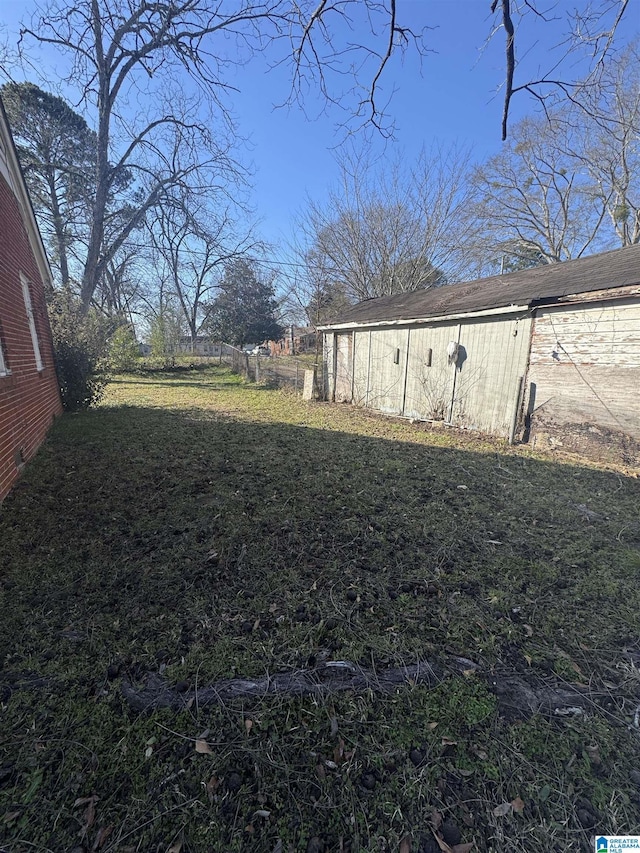 view of yard with fence