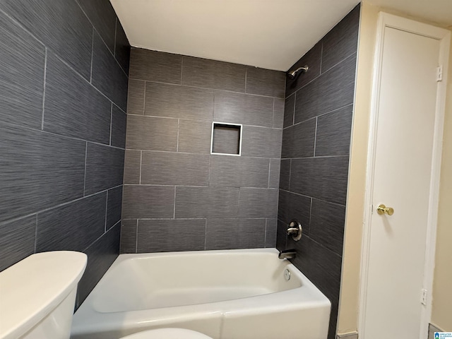 full bathroom with tub / shower combination and toilet