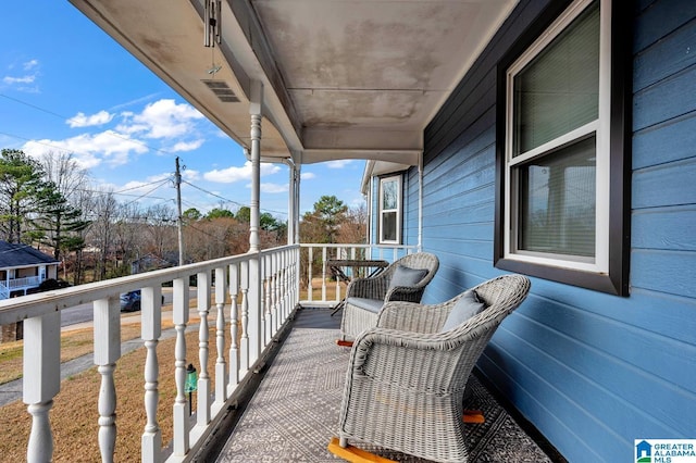 balcony with covered porch