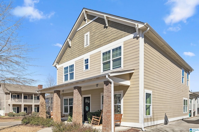 view of front of house with covered porch