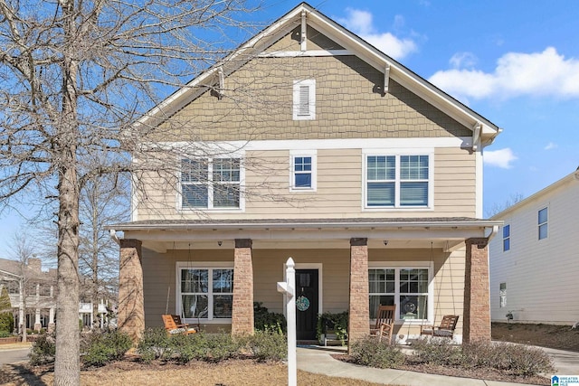 view of front of home featuring covered porch