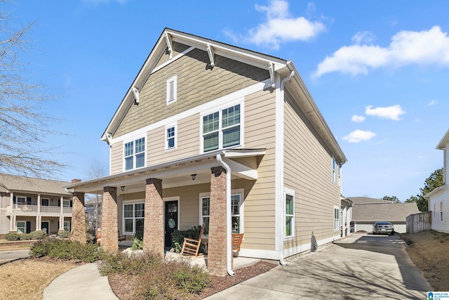 view of front of house featuring covered porch