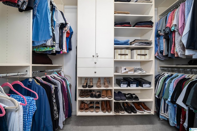 view of walk in closet