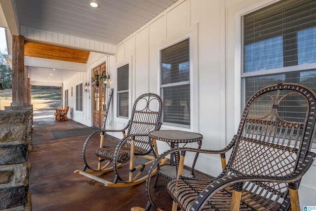 view of patio with a porch