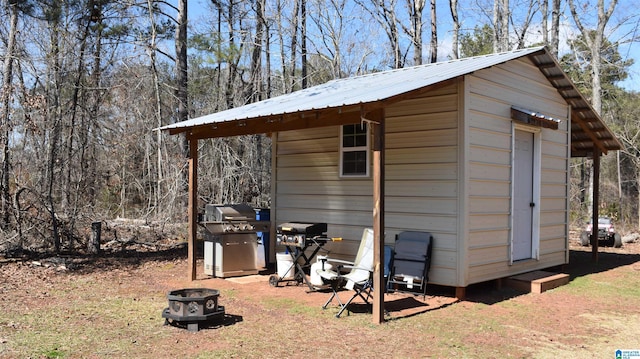 view of shed