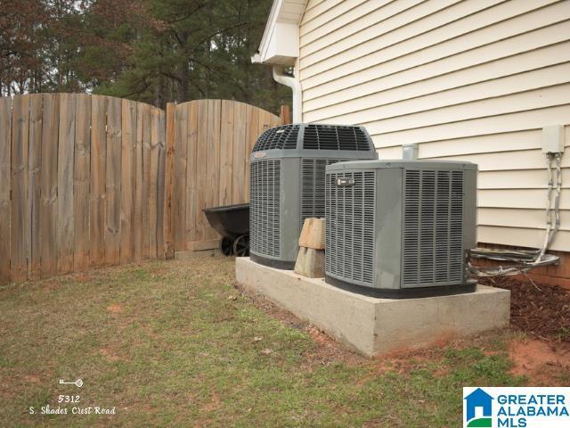 details with cooling unit and fence