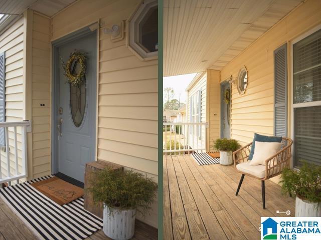 entrance to property featuring a porch