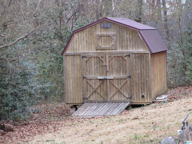 view of shed