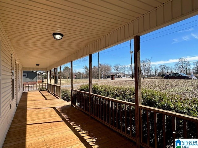 deck featuring covered porch