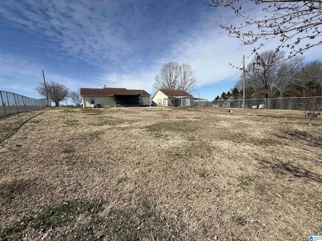 view of yard featuring fence