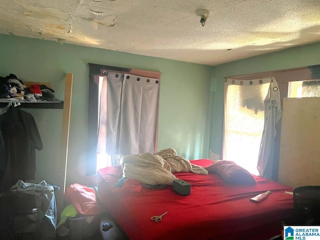 bedroom featuring a textured ceiling