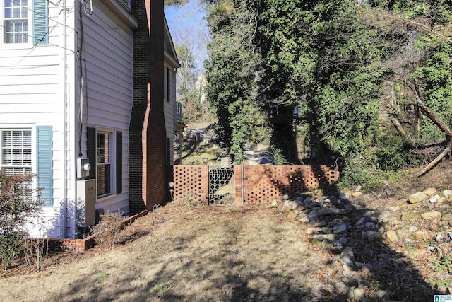 view of yard featuring fence