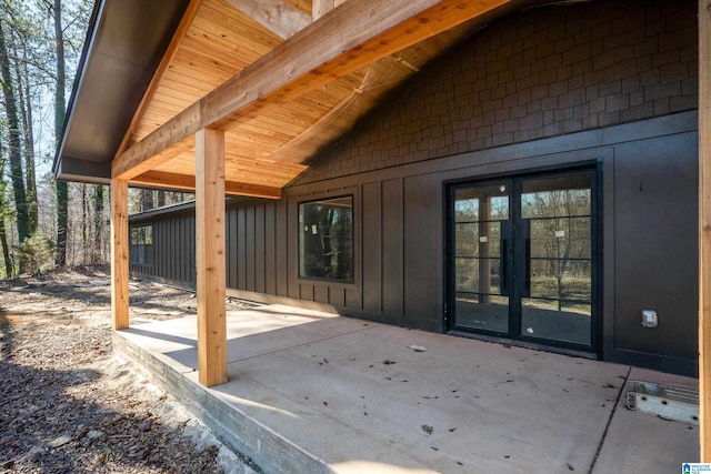 view of patio / terrace featuring french doors