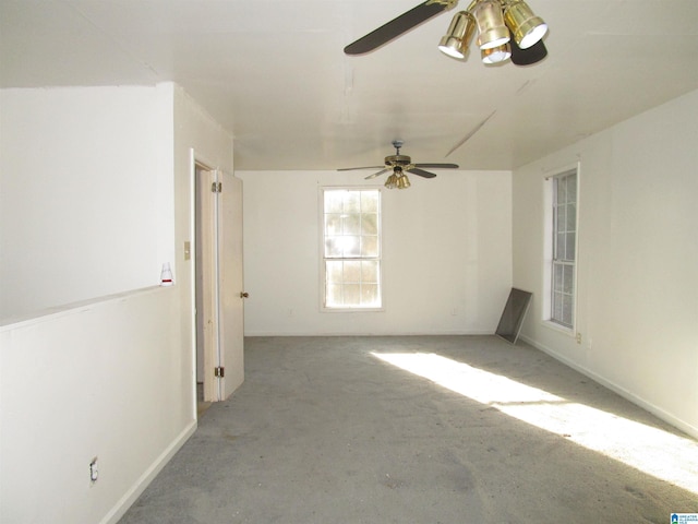 spare room featuring ceiling fan