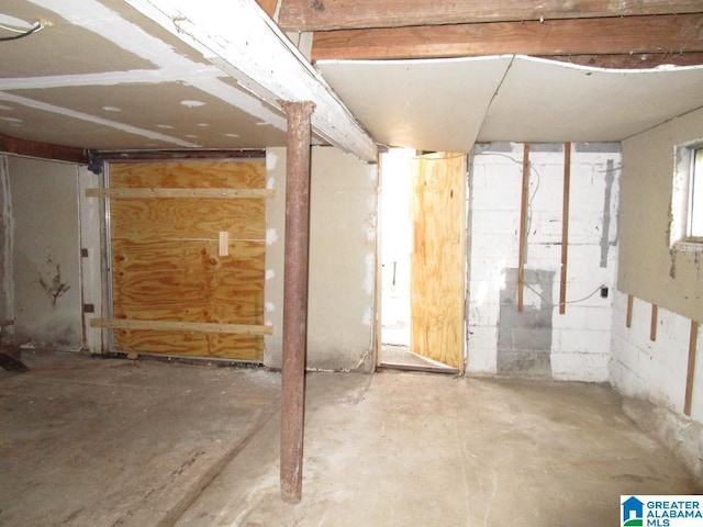 view of basement