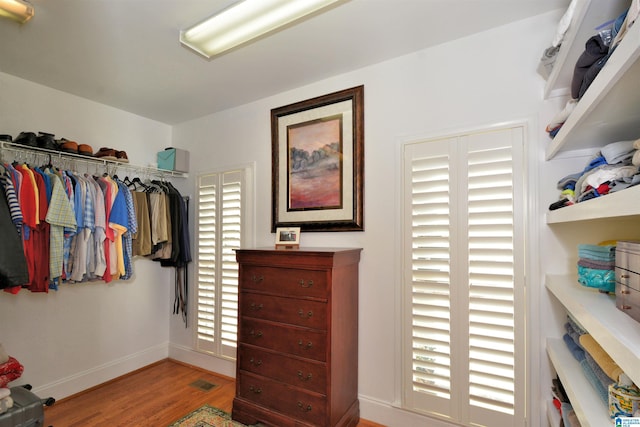 spacious closet featuring wood finished floors