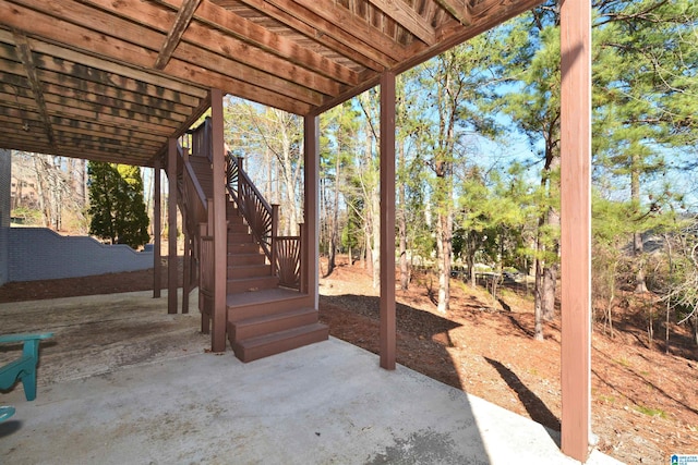 view of patio / terrace with stairs