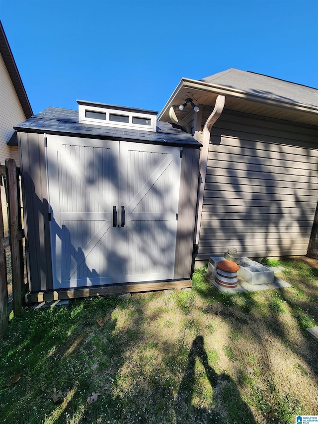 view of shed