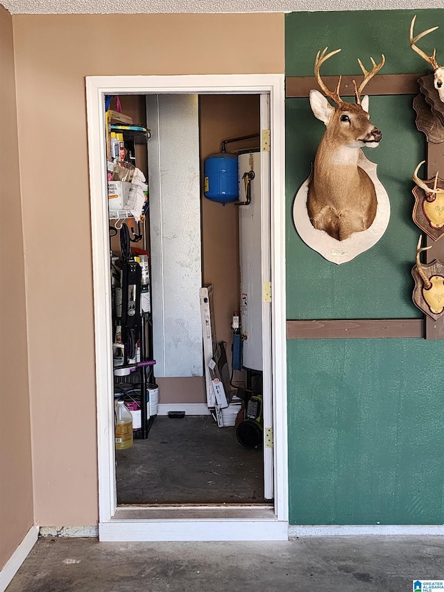 interior space featuring water heater