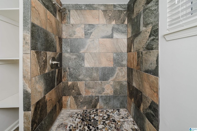 interior space featuring tiled shower