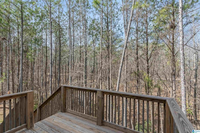 deck with a view of trees