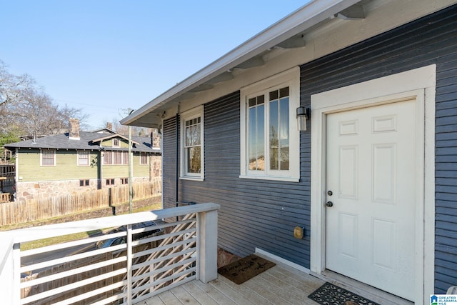 property entrance with fence