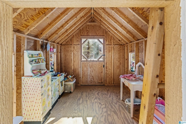 view of unfinished attic