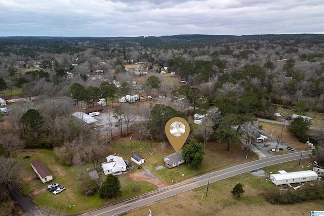 aerial view with a forest view