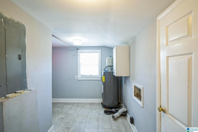 utility room featuring electric water heater