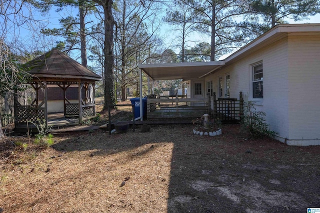 view of yard featuring a gazebo