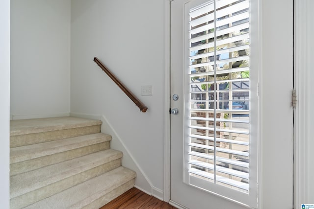 interior space with wood finished floors