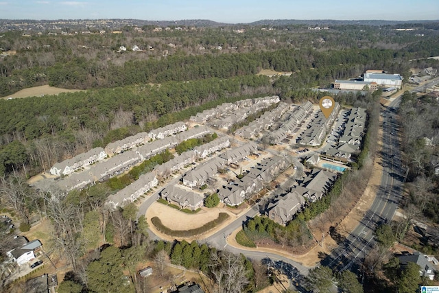 aerial view with a forest view