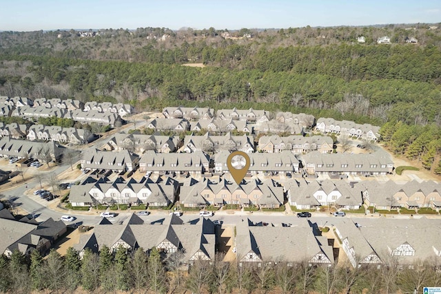 bird's eye view with a residential view and a view of trees