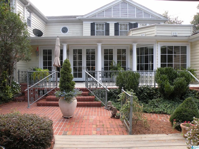 exterior space featuring french doors