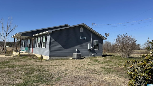 view of property exterior featuring central AC