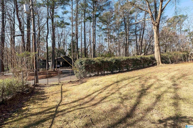 view of yard with fence