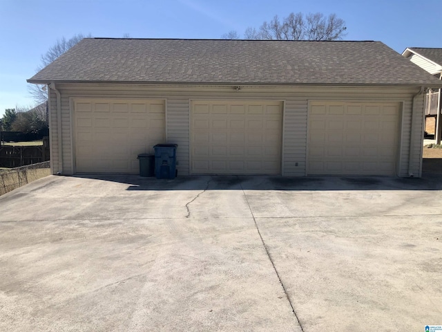 view of garage