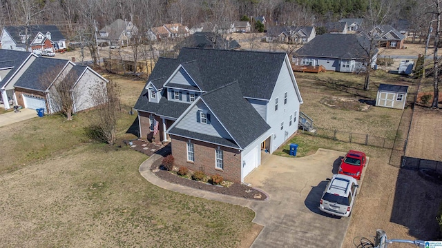 aerial view with a residential view