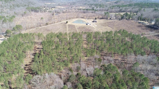 bird's eye view with a view of trees