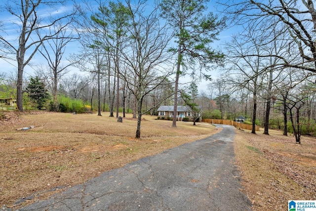 view of road featuring driveway