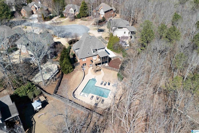 bird's eye view with a residential view