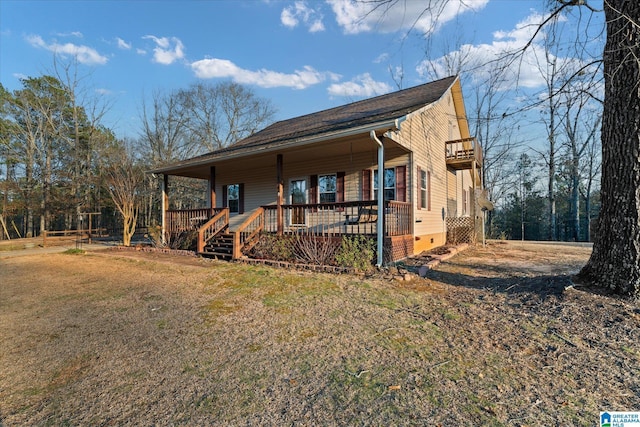 65 Jessica Dr, Wedowee, AL 36278 - rustic home featuring a front yard, a porch, and crawl space