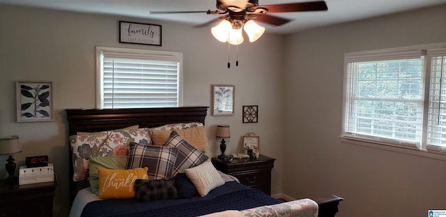 bedroom with ceiling fan