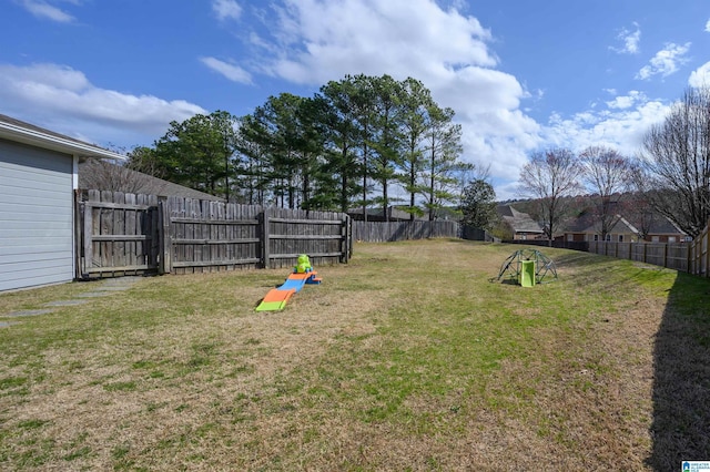 view of yard with fence