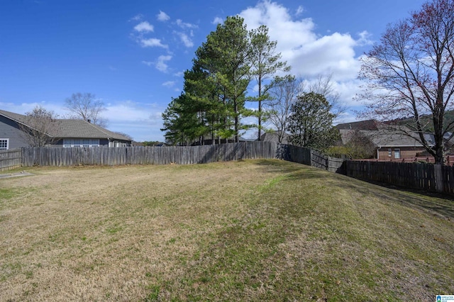 view of yard featuring fence