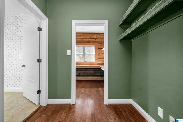 spacious closet featuring wood finished floors