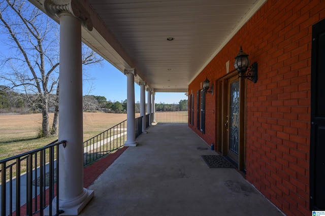 view of patio with a porch