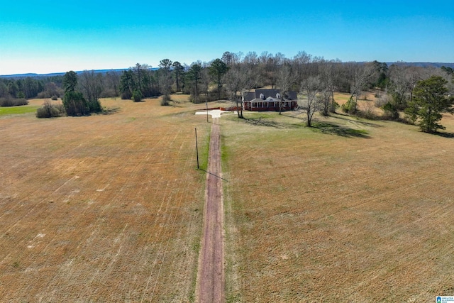 drone / aerial view with a rural view