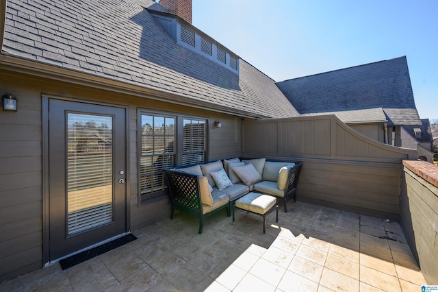 view of patio featuring an outdoor living space